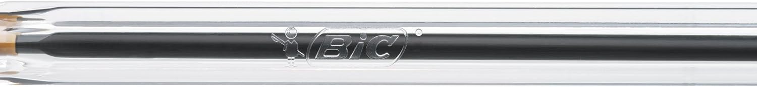 BIC Cristall Retractable Ballpoint Pen – Clear Barrel – 1 mm Tip – 0.4mm Line Width – Pack of 100, Black – Bild 4