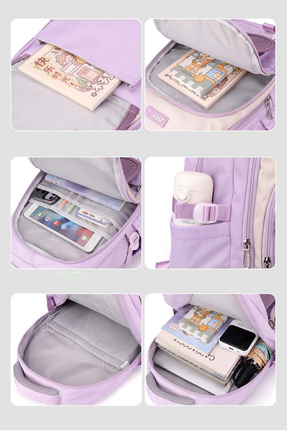 School Backpack Trolley for Girls, Boys Teenagers Backpack with Wheels, School Bag Teenagers Daypacks Children's School Bag Outdoor Camping Large School Bag Waterproof Casual Daypack – Bild 8