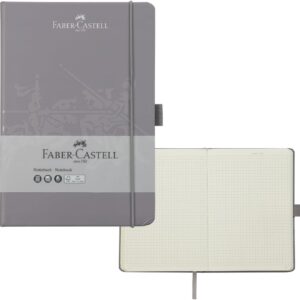 Faber-Castell 27825 Notebook DIN A5 Dapple Grey, Squared, 100 g/m², 194 Pages FSC Mix Paper, 145 x 210 mm