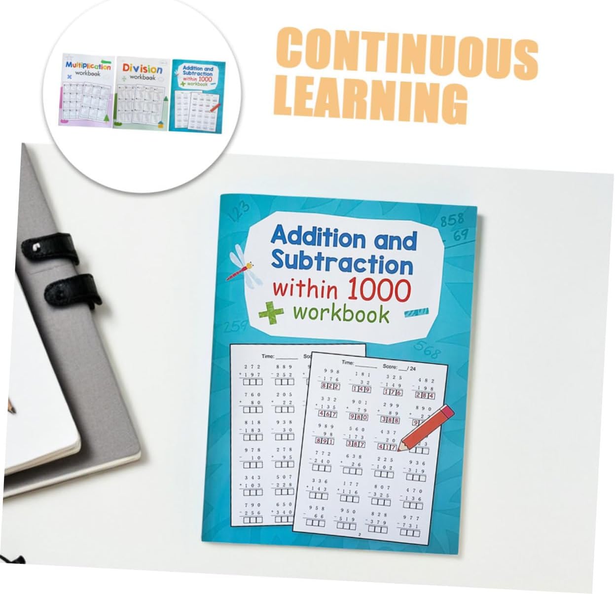 Pack of 3 Mathematics Exercise Books for Primary School Students Parts for Multiplication and Division Varied Tasks Child-friendly Design for Effective Learning – Bild 9