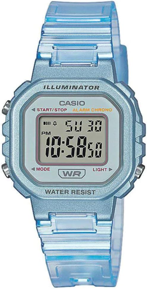 Casio Unisex Quartz Watch, 30.00 mm Case Size with Clear Digital Dial and Blue Plastic/Resin Bracelet LA-20WHS-2AEF