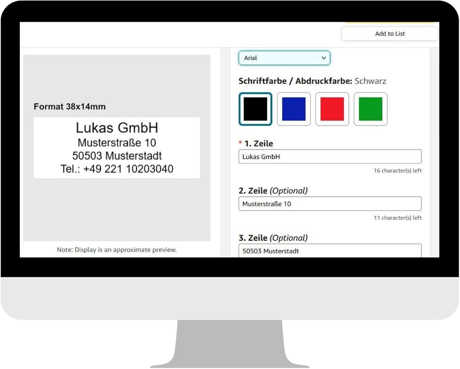 Stamp - easyprint 1, Grey - Personalised Name Stamp, Address Stamp or Company Stamp - 38 x 14 mm - 4 Lines – Bild 6