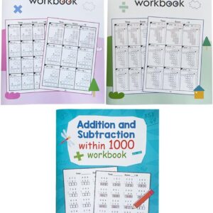 TOYANDONA 3 Stück Teiliges Mathe Übungsheft für Tägliches Lernheft mit Multiplikations und Divisionsaufgaben Langlebig und Wiederverwendbar Kindgerecht Gestaltet Fördert Grundlegende