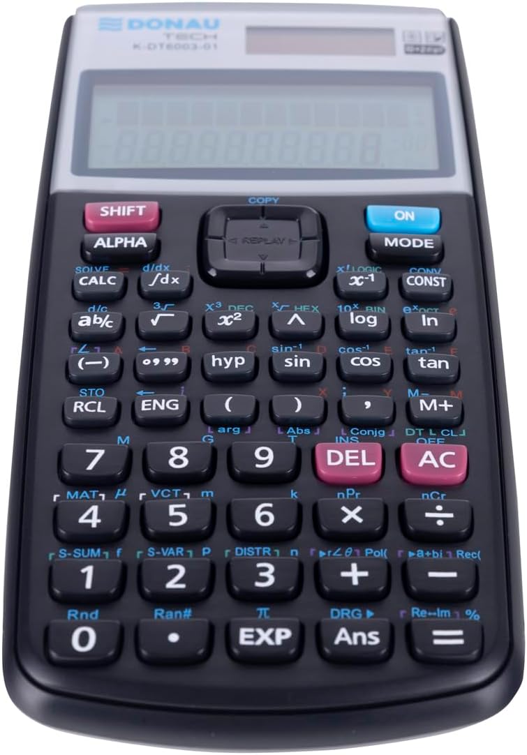DONAU Tech Technical Scientific Calculator, Solar and Battery, 401 Functions, Black, Calculator Protective Cover, School Calculator, Sliding Case, 16.4 x 8.4 x 1.9 cm – Bild 6