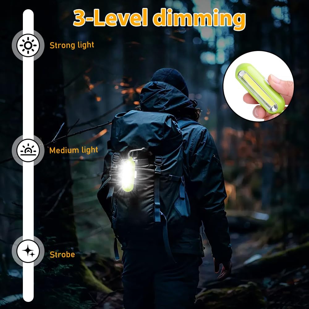 Pack of 8 LED Safety Flashing Light Children, Flashing Light School Bag Reflectors with 3 Modes Continuous & Flashing Light, LED Dog Light Pendant with Carabiner Safety Light for Backpack Jogging – Bild 4