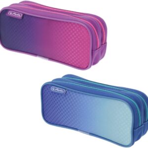 Herlitz Double Pencil Case, Unfilled, 2 Assorted Designs (No Selection Possible), Pack of 1, Assorted designs, Pencil case