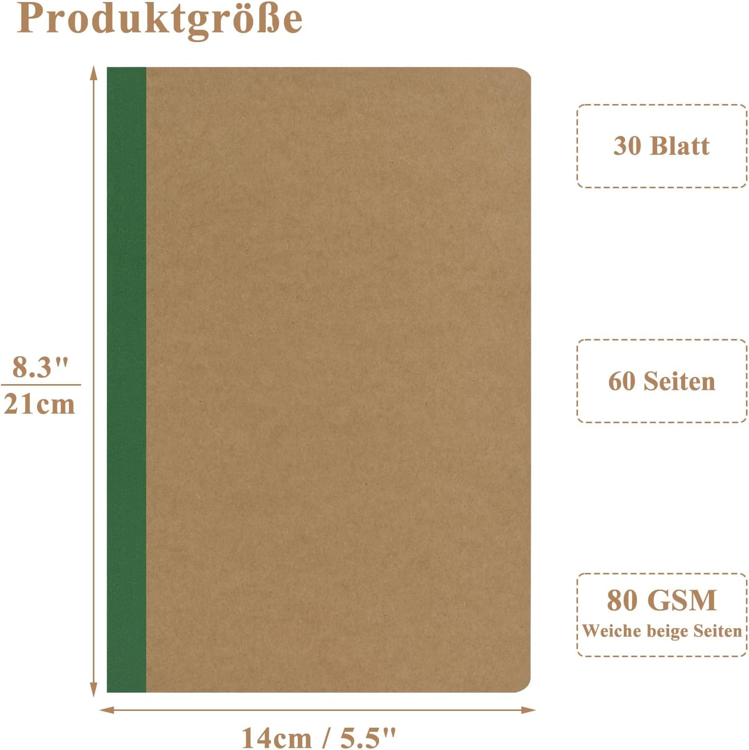 ZCZN Notebook A5 Lined, Pack of 24 Notebooks with 30 Sheets, 12 Colours Notebook for Office and School – Bild 2