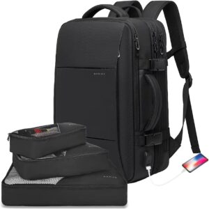 BANGE Travel Backpack, Hand Luggage Backpack, Durable Convertible Duffle Bag, Fit for 17.3 Inch Laptop for Men and Women