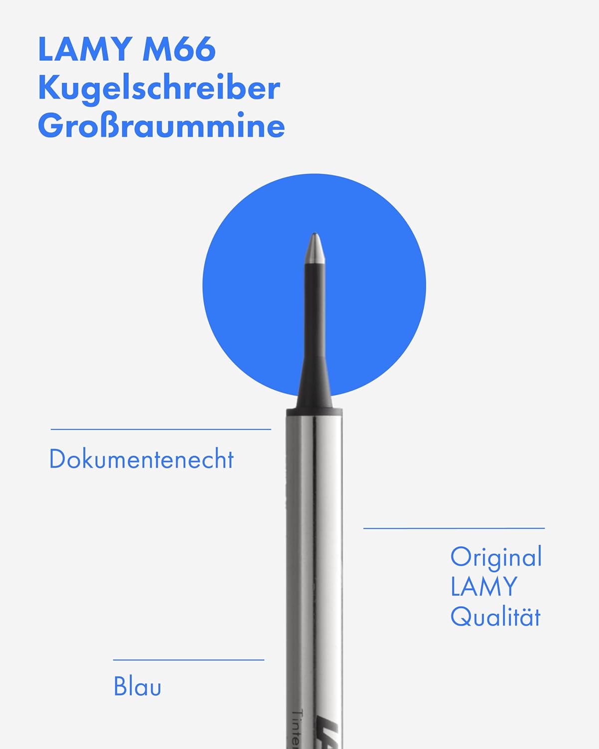 LAMY M66 Rollerball Pen Refills Set of 4 821 Metal in Blue for Lamy Rollerball Pen without Cap - Line Width Wide – Bild 3