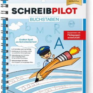 SCHREIBPILOT Writing Book for ABCs with Pre-Embossed Letters, Learning System Developed by Teachers, Professors and Students