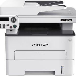 PANTUM M7108DW Laser Printer Multifunction Printer Scanner Copier, WLAN/USB/Ethernet, Black White, Automatic Duplex Printing, 33ppm, Includes 1500 Page Starter Toner Cartridge