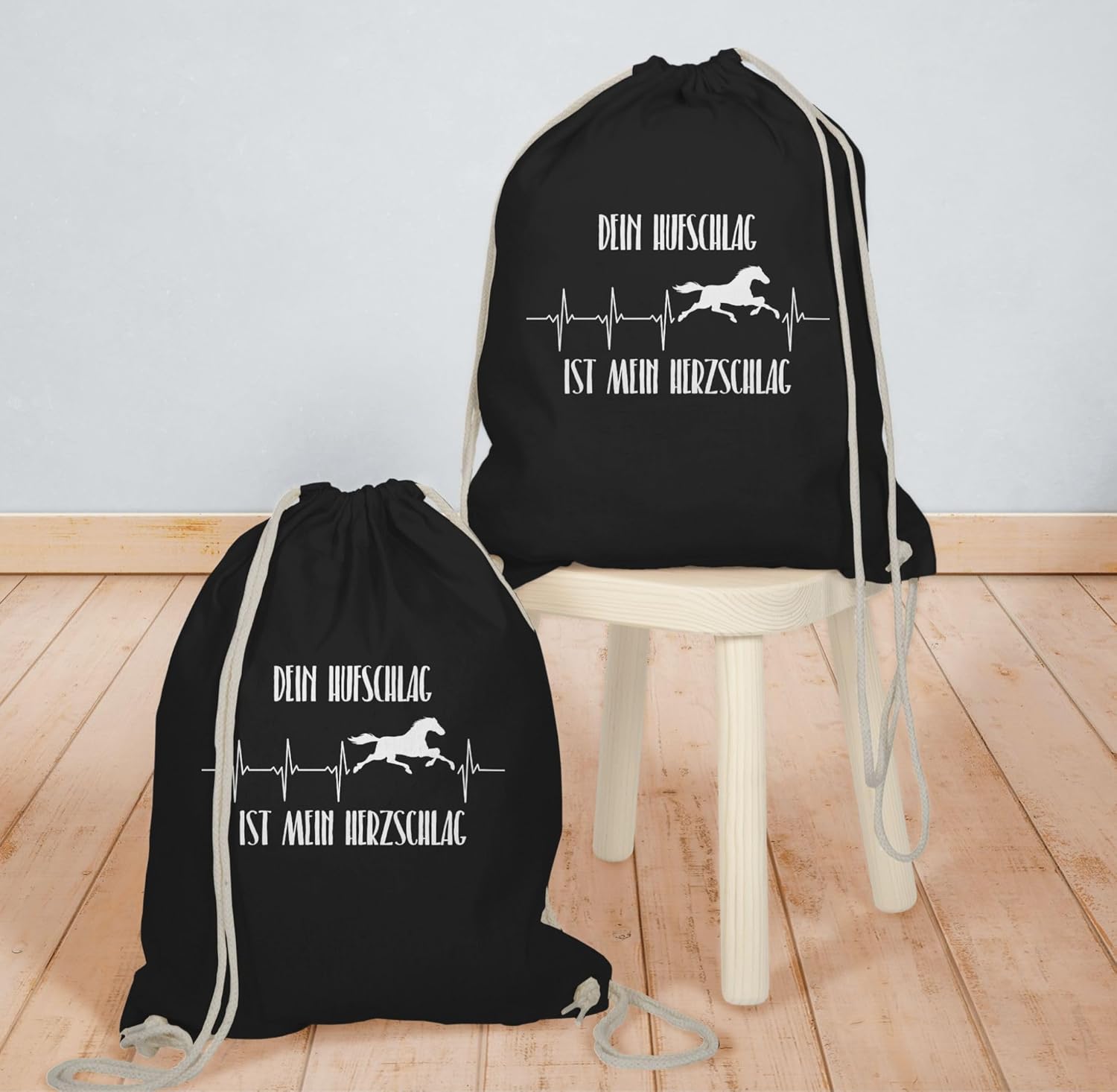 Shirtracer - Horse gift and riding accessories - Your hoof is my heartbeat - gym bag and fabric bag made of cotton – Bild 6