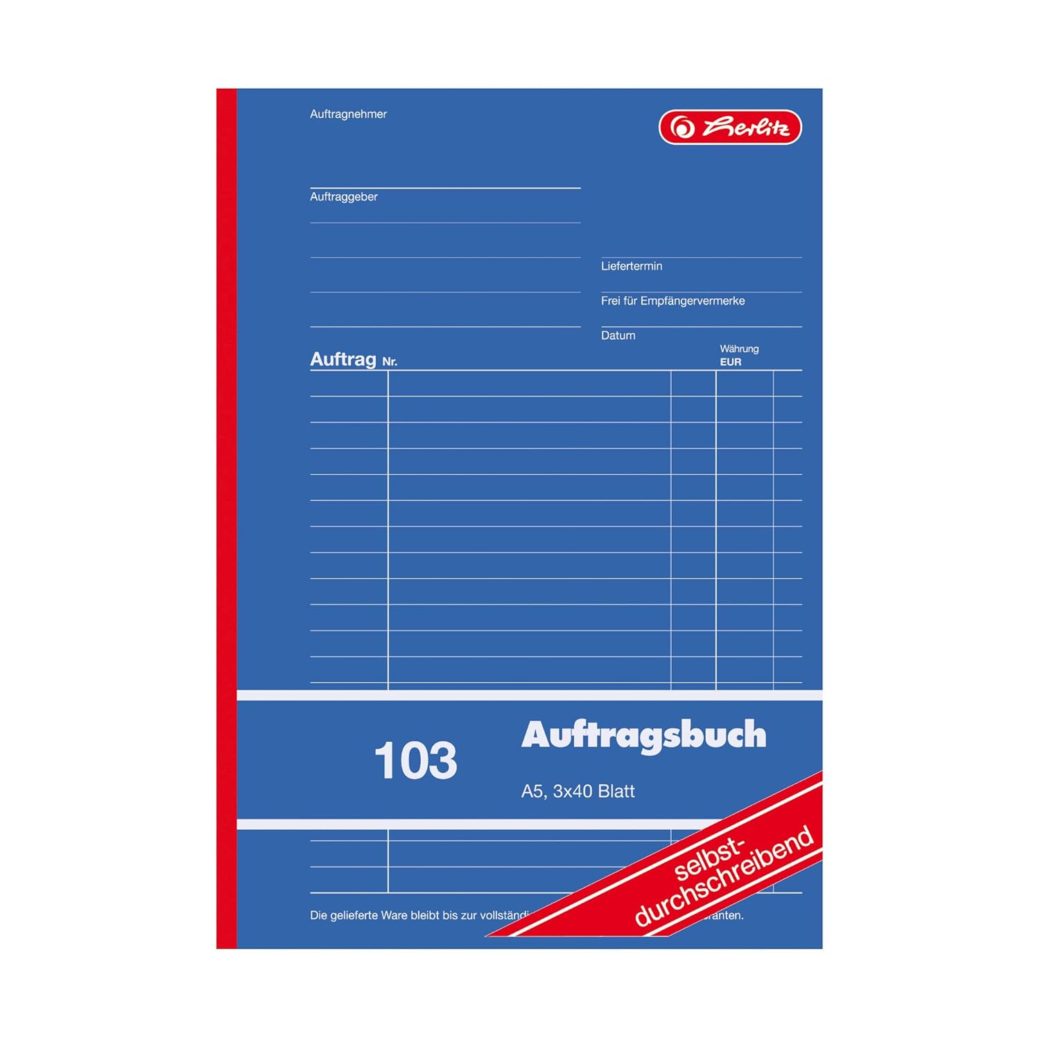 Herlitz 880534 Order Book A5 103 3 x 40 Sheets Self-Copying (Pack of 5) – Bild 2