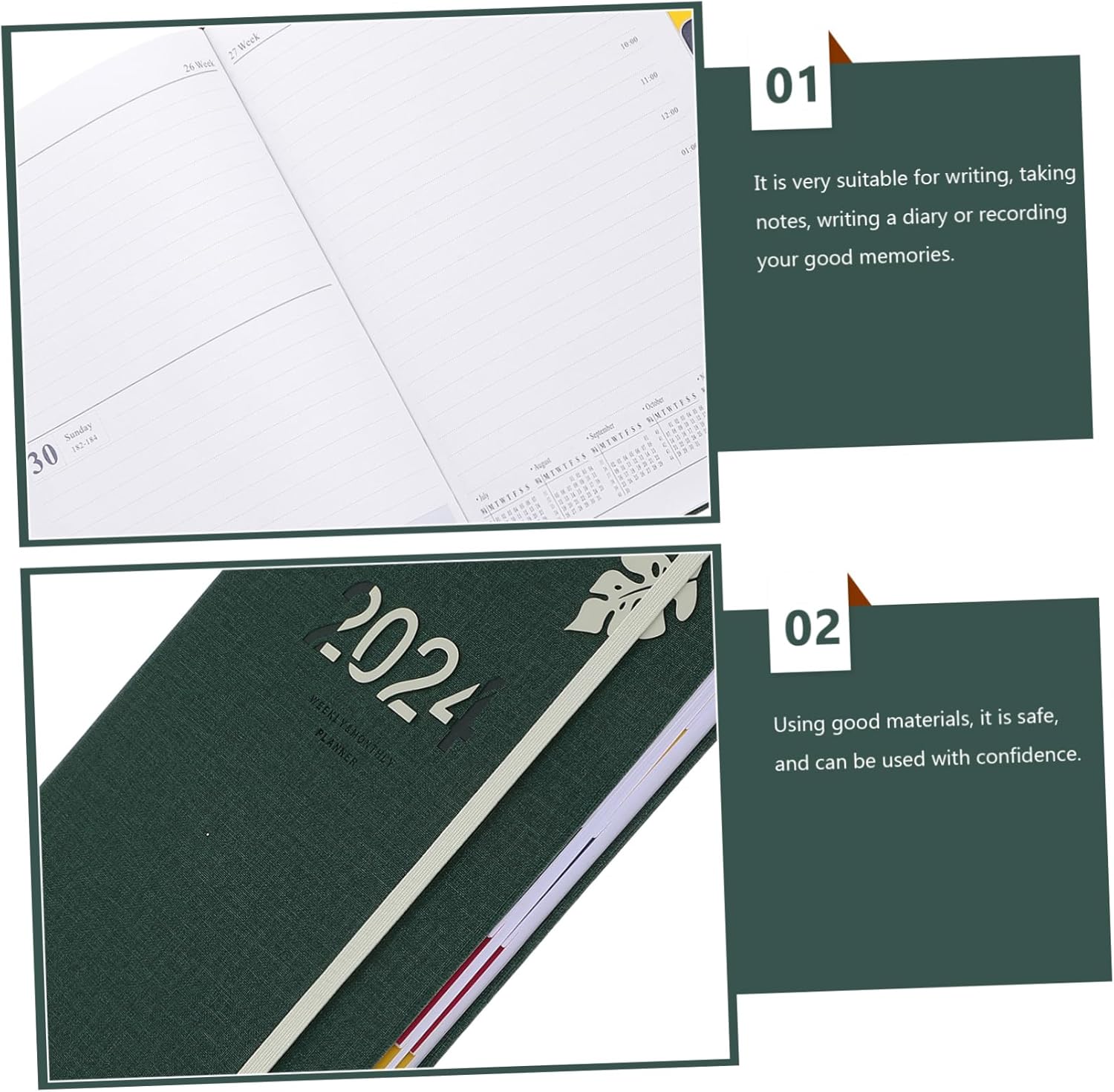OSALADI Notizbuch Planer Besprechungsblock Tagebuch Stundenplaner Schüler Reisenotizbuch Business-notizbuch Schreibwaren Geschenk Kreativ Scrapbook – Bild 2
