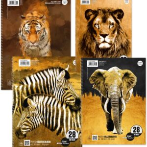 Staufen Style College Notepad LIN 28-5 Pads, 80 Sheets Each with Motif, DIN A4, 70 g/m², Squared (5 mm), RL 4-Hole