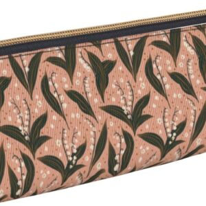 Federmäppchen mit Lilienmuster, Kosmetiktasche, Stiftetui, dreieckiges Leder, Aufbewahrungstasche mit Reißverschluss, Schreibwaren-Organizer für das Büro von Erwachsenen