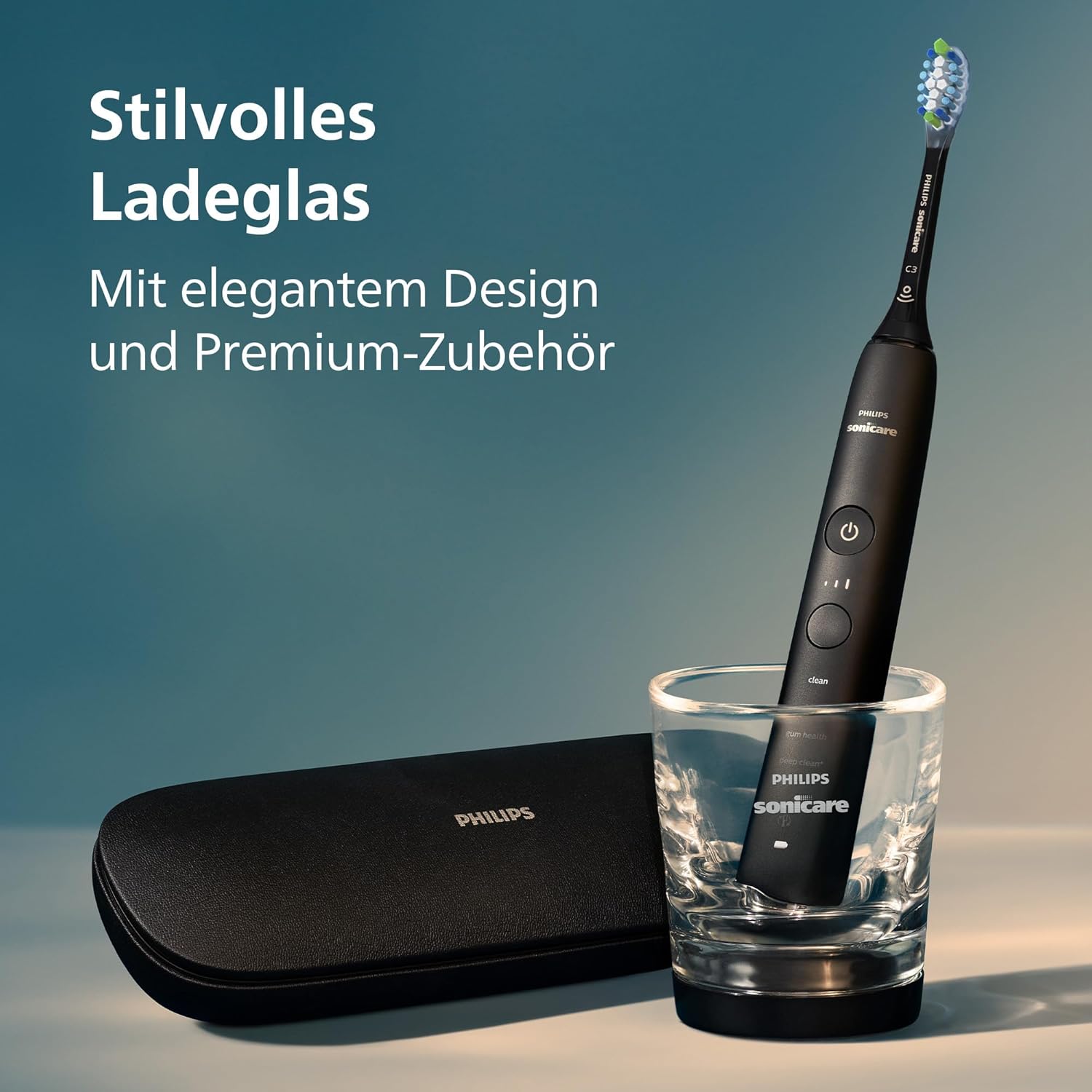 Philips Sonicare DiamondClean 9000 Electric Toothbrush, Twin Pack, with Sound Technology Including App, Pressure Sensor, 4 Cleaning Modes, 3 Intensity Levels, Black and Rose Gold, Model HX9914/61 – Bild 8