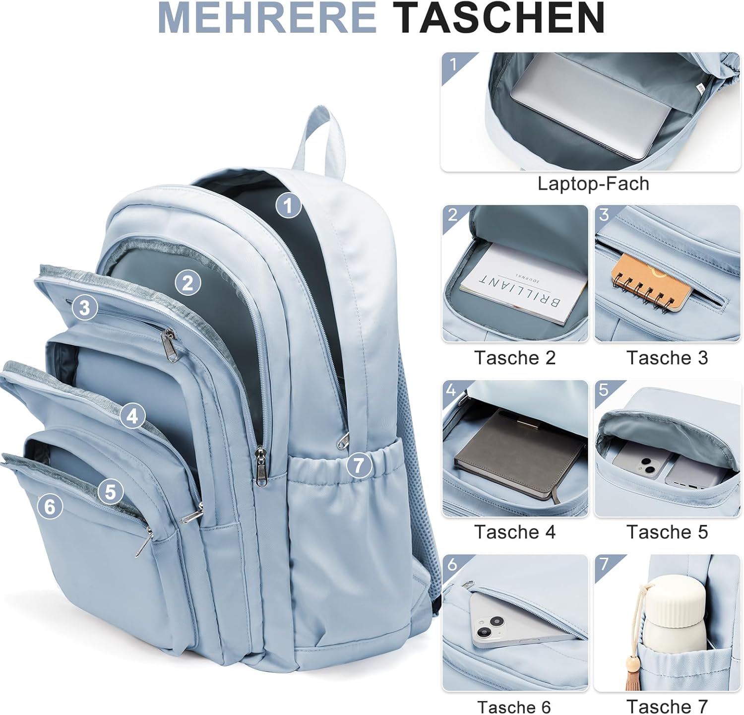 Backpack Women Men Lightweight School Backpack Teenager Girls Boys – Bild 3