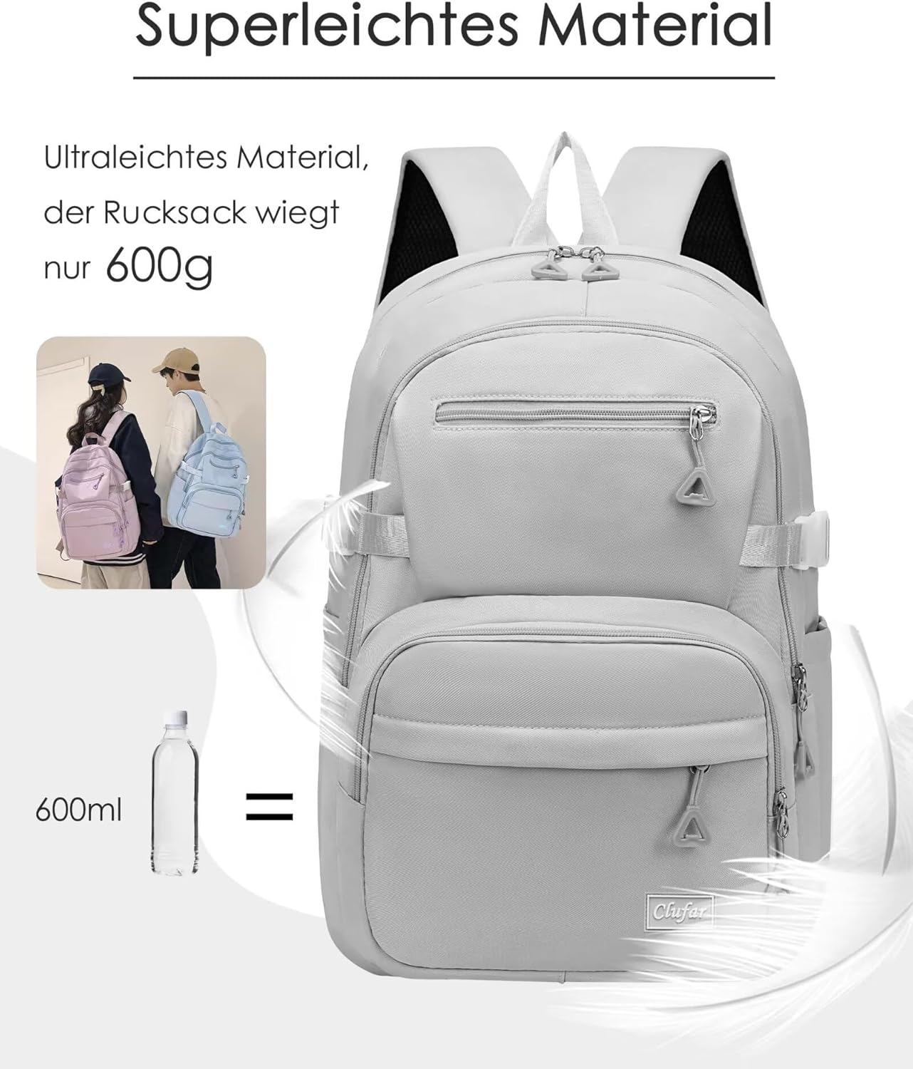 School Backpack Girls Boys Teenagers Waterproof School Bag Lightweight Backpack School Bag Comfortable School Bag Backpack Multi Bag School Backpacks Large for Girls Boys – Bild 2