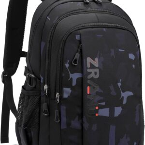 School Backpack Trolley for Boys Men Backpack with Wheels School Bag Boys Teenagers Waterproof Casual Daypack 16 Inch Large Children's Backpack for School Leisure & Travel Black
