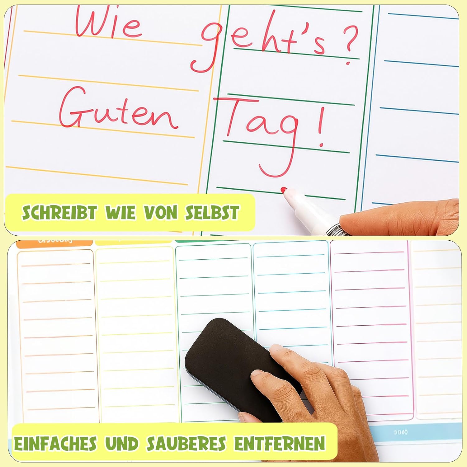 Magnetic Weekly Planner Family Self-Adhesive for Fridge - Whiteboard Monthly Planner & Family Planner Organiser - Meal Planner Week, Timetable Children, Household Plan Kitchen – Bild 7