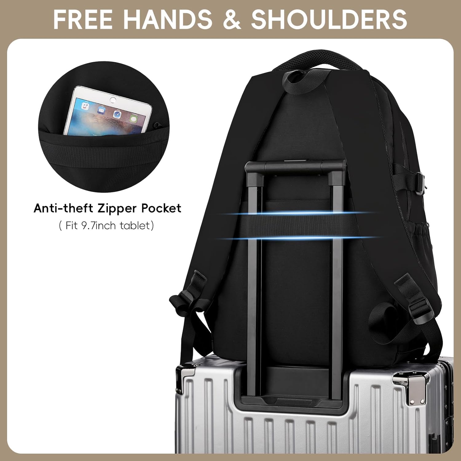 2025 School Backpack Boys Teenagers Large Backpack School Casual High School Bag Junior Water-Repellent for 15.6 Inch Laptop, School Bag 27L-2515 – Bild 5