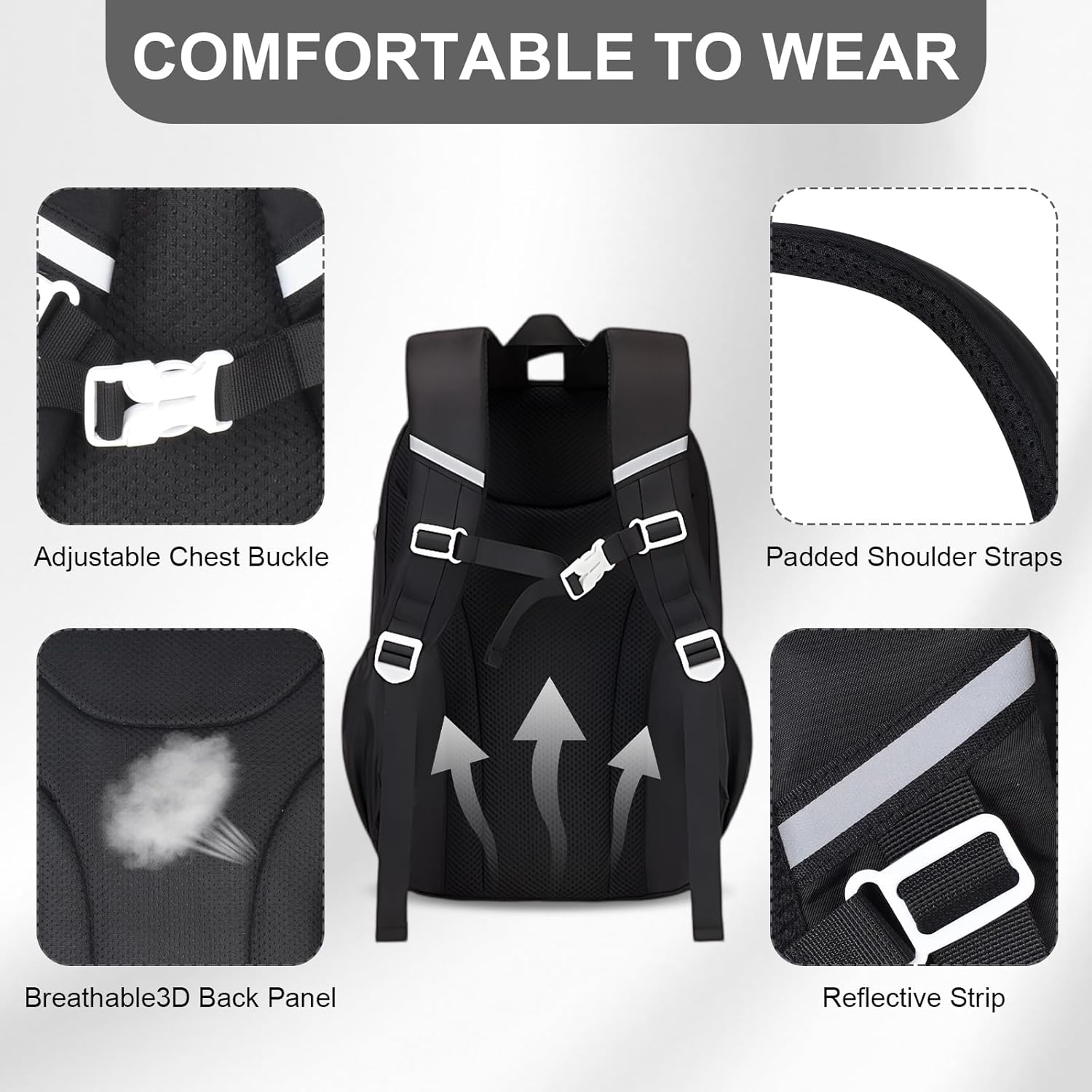 School Backpack Girls School Bag School Bag Teenager 1st - 5th Grade, Waterproof, Lightweight, Breathable with Pom Pom Pendant, Multiple Compartments, Laptop Backpack for Primary School Middle – Bild 6