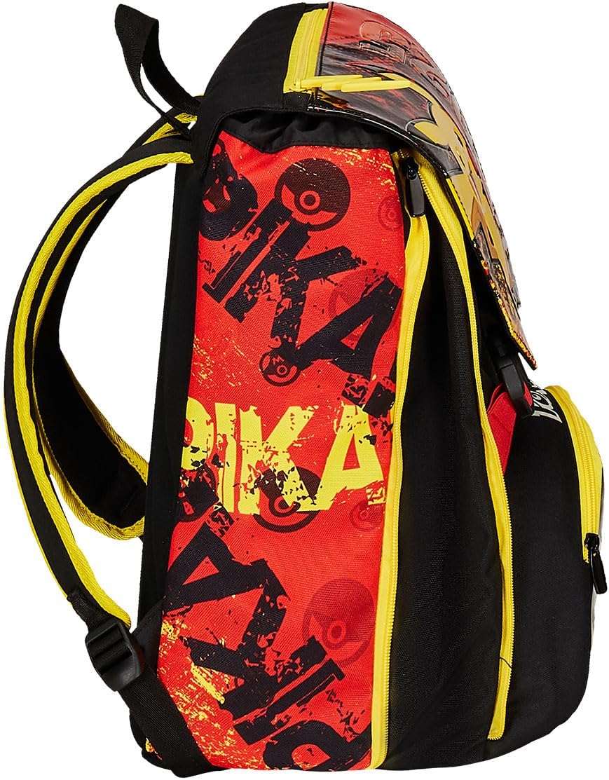 Seven POKEMON Expandable School Bag - PIKACHU from 1st Grade School Backpack with Extra Volume; Spacious School Bag for Girls and Boys with Water Bottle Compartment, Yellow/Red, multicoloured, Unit – Bild 4