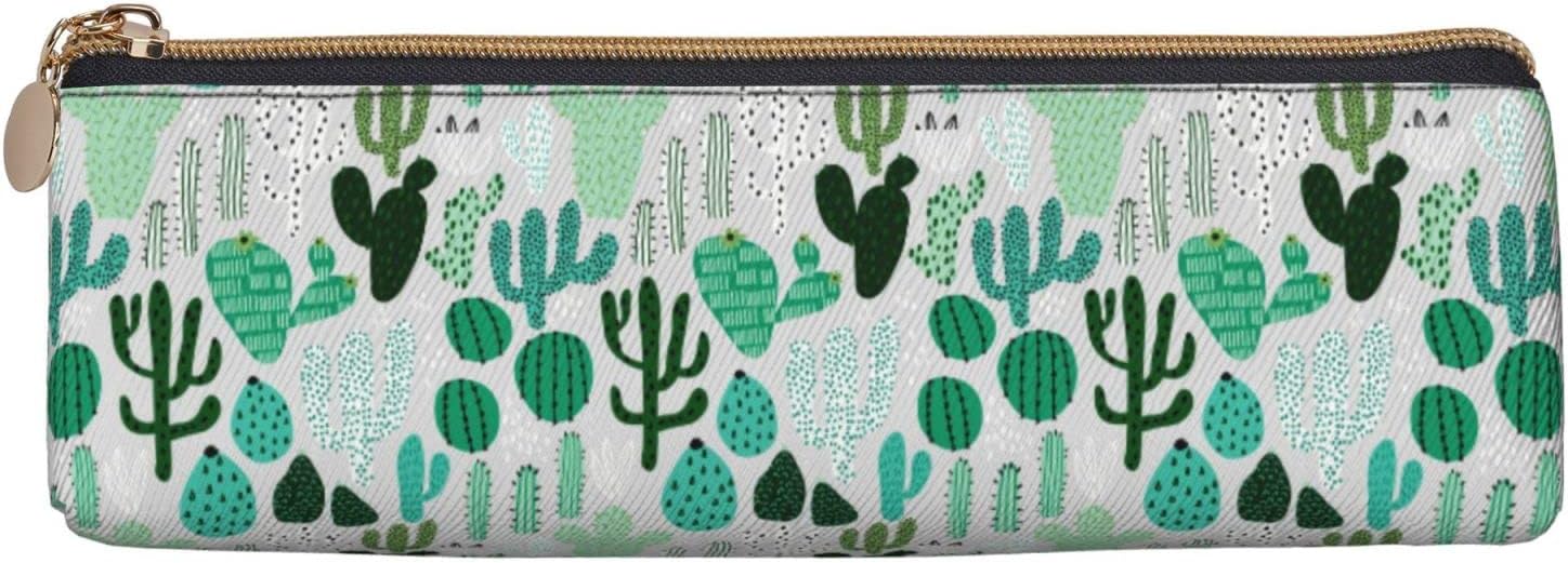 Cute Cactus Pencil Case Cosmetic Bag Pen Bag Triangle Leather Storage Bag Zipper Stationery Organizer for Adults Office, Cute Cactus, Bag organiser – Bild 3