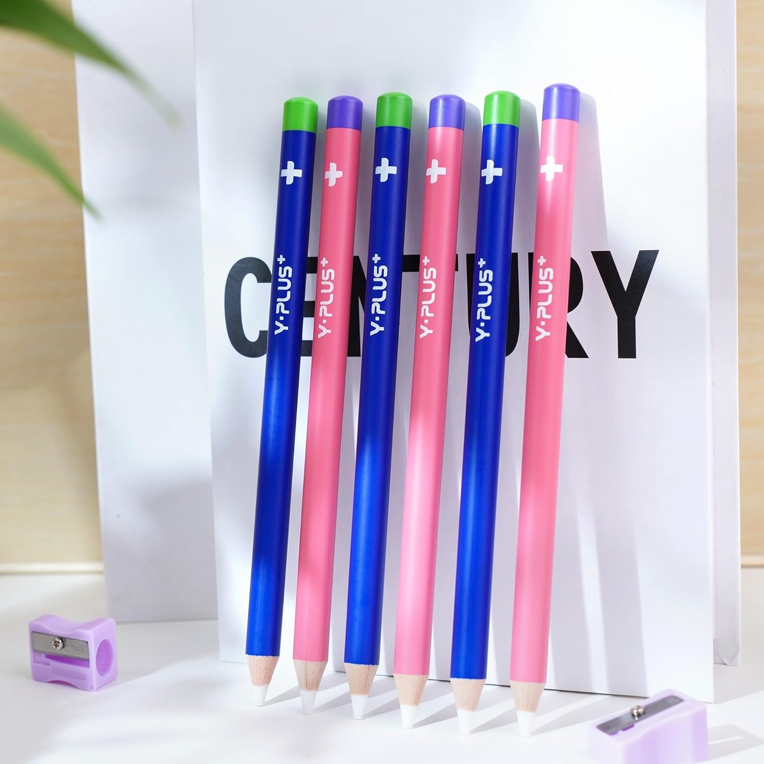 YPLUS Erasers - Pack of 3 Precise and Clean Erasers Ideal for Kids and School Unique Pen Design Includes Sharpener - Blue – Bild 7