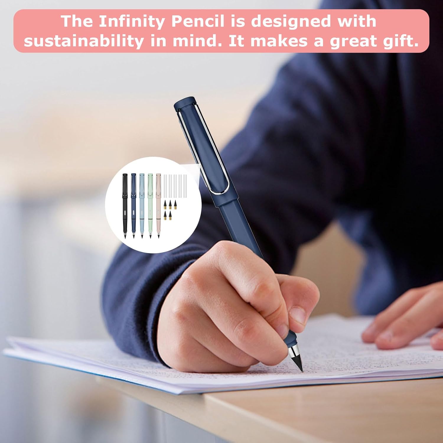 Magic Pencil, Swify Pencil, Pencils, Magic Pencils, Pack of 5 Metal Inkless Pencils, Magic Pencil with 5 Interchangeable Heads and 5 Eraser Interchangeable Head – Bild 6