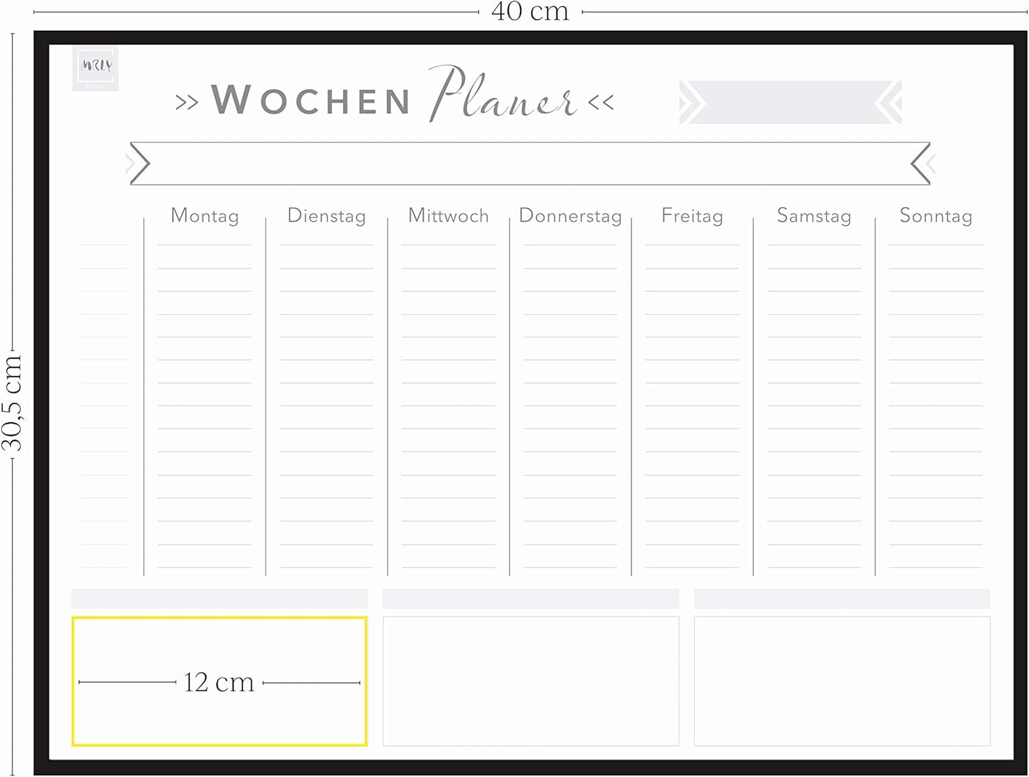 Rosenfeld Magnetic Weekly Planner I Whiteboard for Fridge I Wipe Clean Magnetic Board for Organisation, Menu Planning and Shopping List I incl. 4 Markers and Erasers – Bild 7