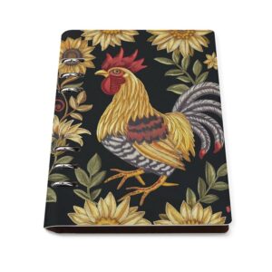 Tilivyx Spiral Notizbuch Hühner Und Sonnenblumen Drucken Schreibjournal Notizbuch Pu Leder Notizbuch 90 Blätter Für Arbeit Schule