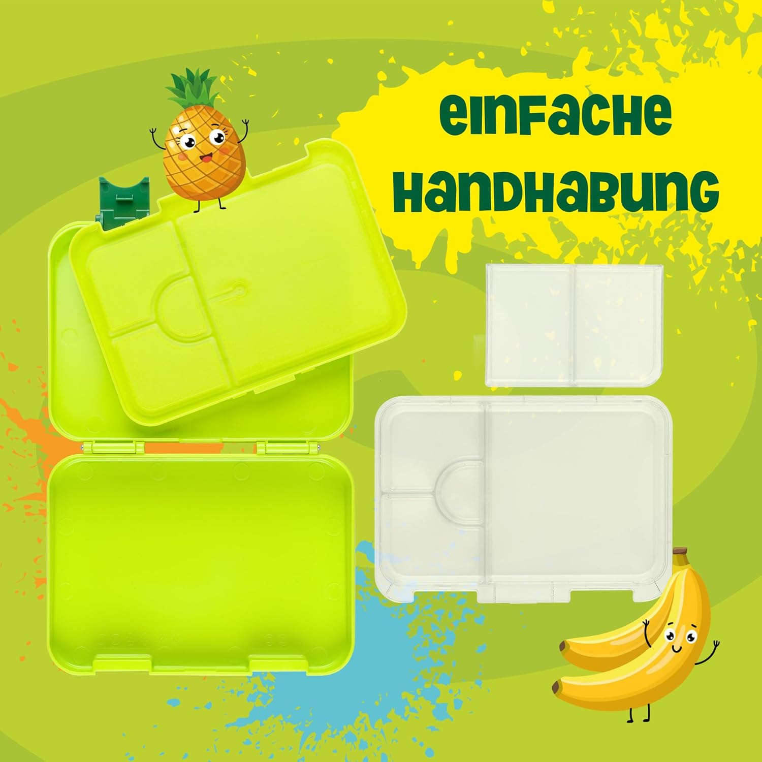 JOLLY Lunch Box, Leak-proof Lunch Box with Removable Compartments, BPA-Free & Dishwasher Safe, Child-Friendly, Compact & Robust, Ideal for School, Trips & Nursery, Green – Bild 6