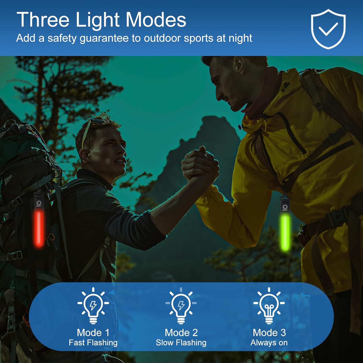 Pack of 5 LED Flashing Light School Bag, 3 Light Modes, Children's Safety Light, Reflective Light Strip, Reflector Attachments for Running, Mountaineering, Hiking – Bild 3