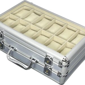 MR Maestro Relojero – Robust Aluminium Watch Box | Space for 24 Watches and Jewellery | Ideal for Men’s Watches | Waterproof Aluminium