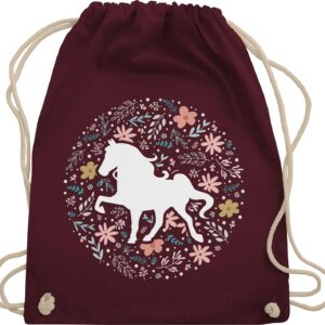Shirtracer - Animal motif animal print - horse with flowers - gym bag and fabric bag made of cotton