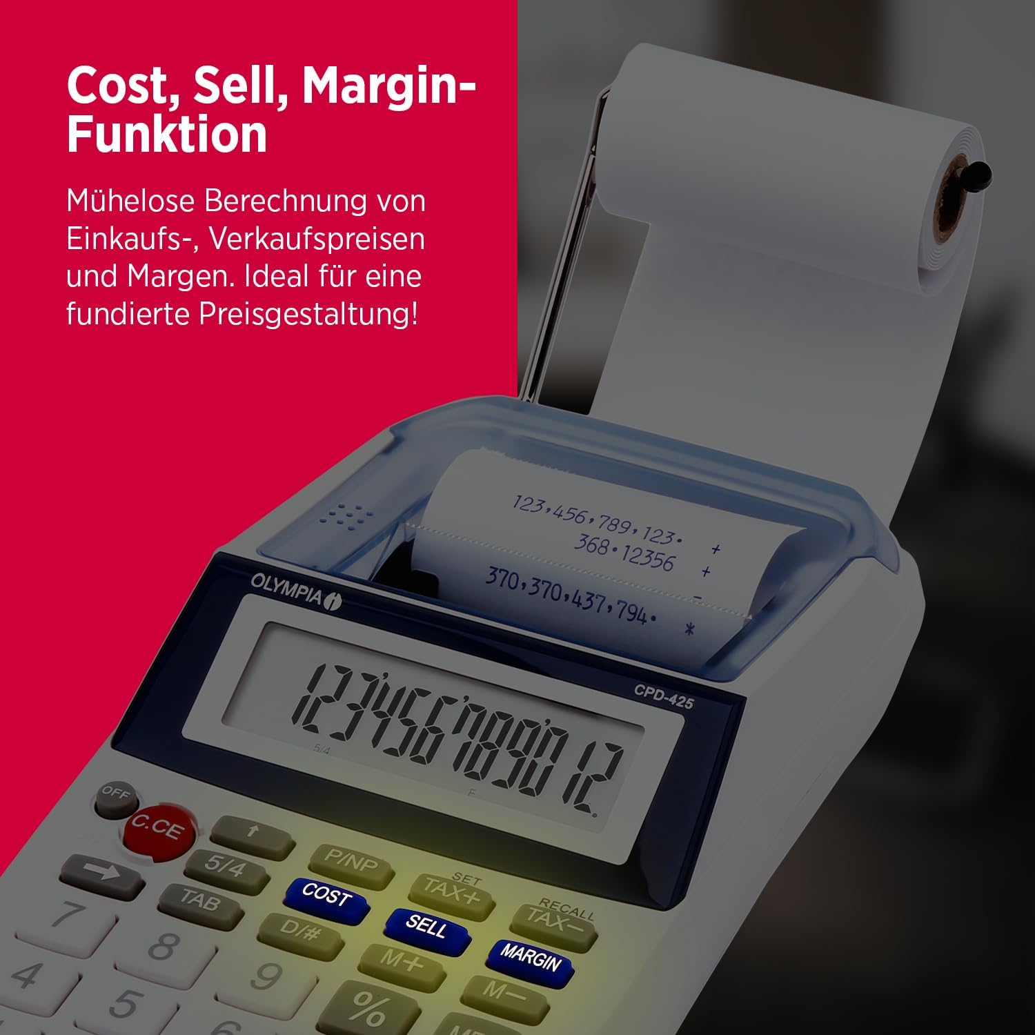 Olympia CPD 425 Mini Printer, Battery, Tilted Display, Printing Functionality – Bild 5