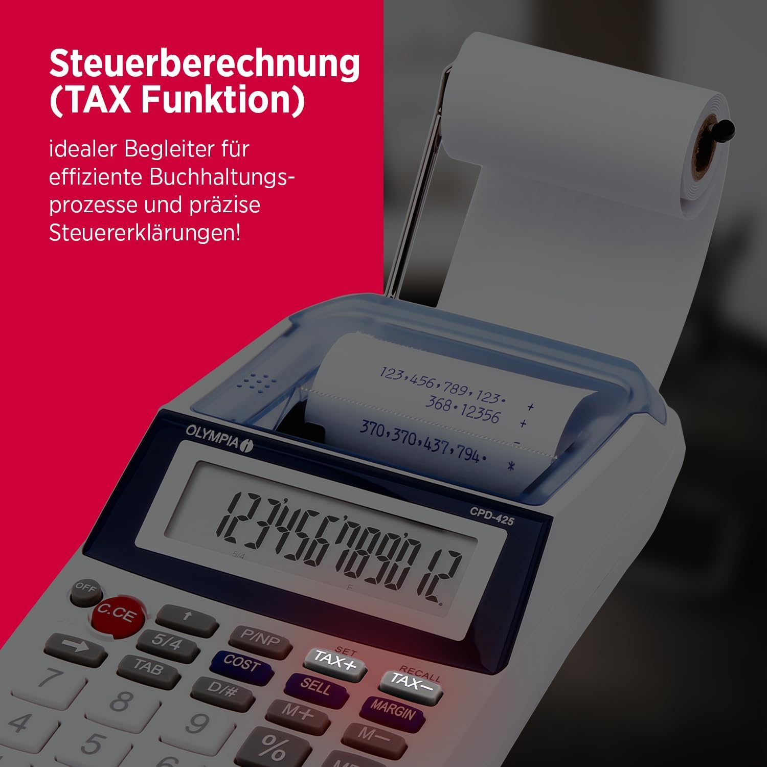 Olympia CPD 425 Mini Printer, Battery, Tilted Display, Printing Functionality – Bild 6