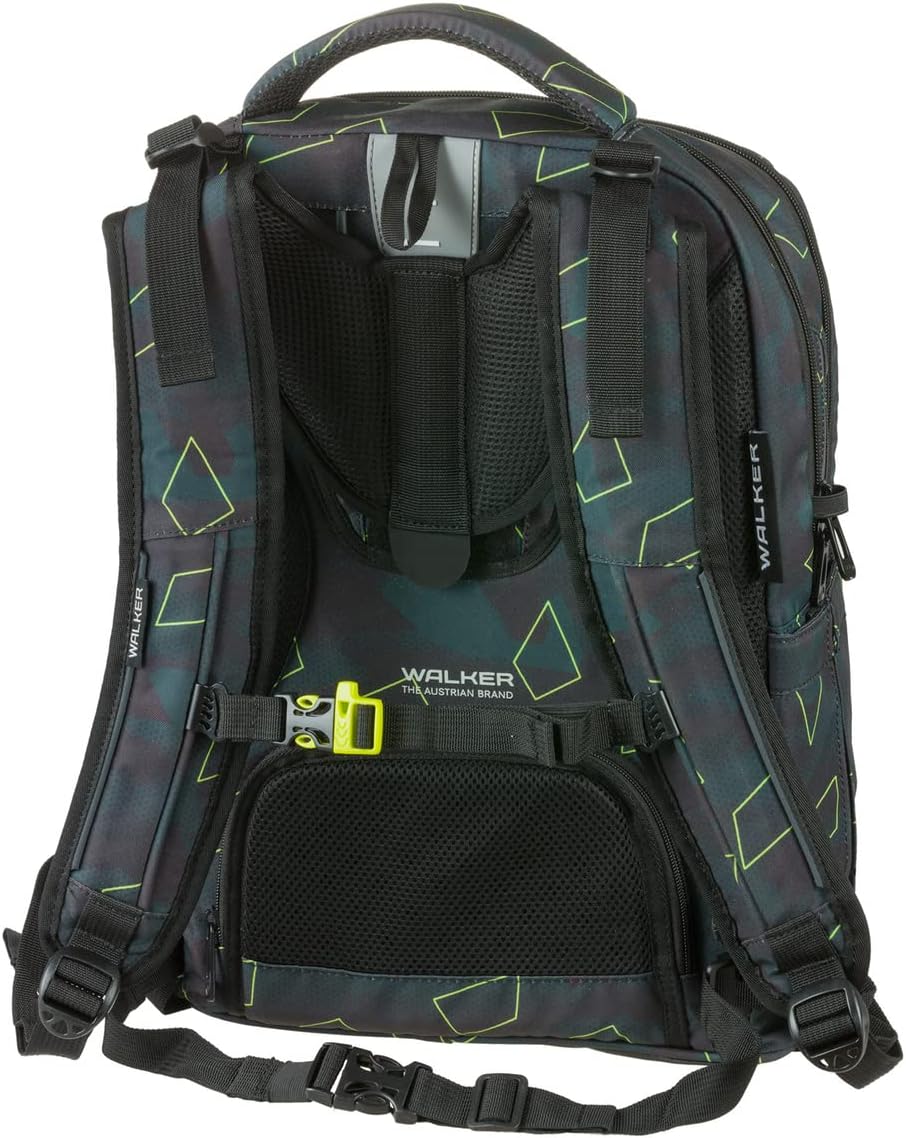 Walker Fame School Backpack with 3 Compartments, Side Pockets and Light Effect, Back Padding, Adjustable Shoulder and Chest Strap – Bild 2