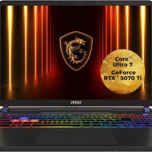 MSI Vector 16 HX AI Gaming Laptop, 16" QHD+ 240Hz Display, Intel® Core™ Ultra 7 255HX, NVIDIA GeForce RTX 5070 Ti, 16GB RAM, 1TB SSD, Windows 11 Home, QWERTZ Keyboard, Cosmos Grey, A2XWHG-264
