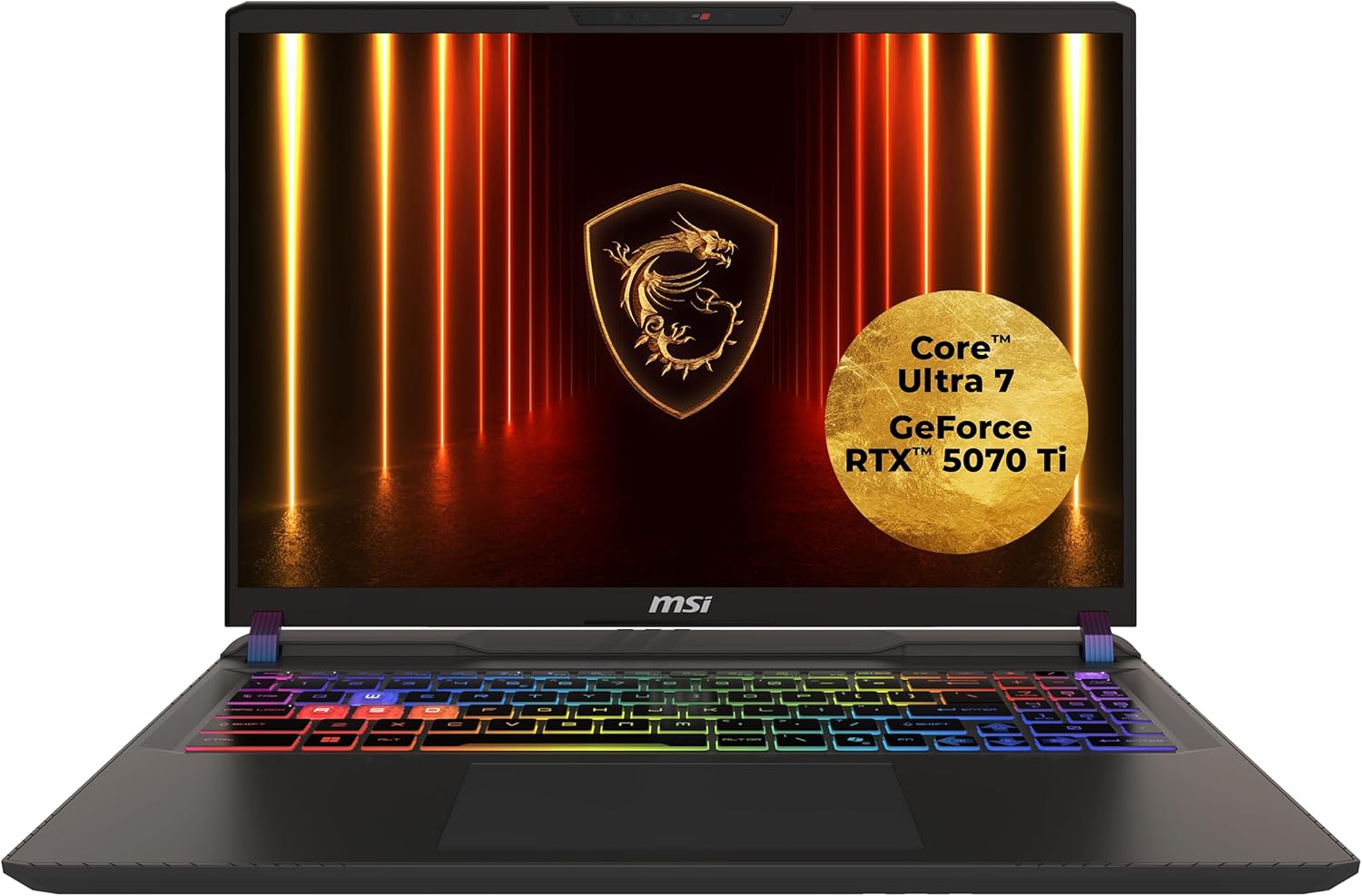 MSI Vector 16 HX AI Gaming Laptop, 16" QHD+ 240Hz Display, Intel® Core™ Ultra 7 255HX, NVIDIA GeForce RTX 5070 Ti, 16GB RAM, 1TB SSD, Windows 11 Home, QWERTZ Keyboard, Cosmos Grey, A2XWHG-264