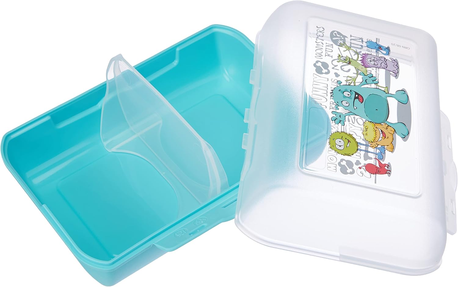 Emsa 514482 Lunch box for children, Removable partition, monster motif, Mint, Variabolo Monster – Bild 3