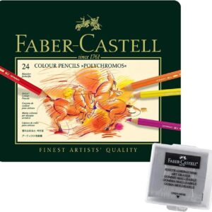 Faber-Castell 110012 – Polychromos Artists’ Colour Pencils, Pack of 12 in a Metal Case