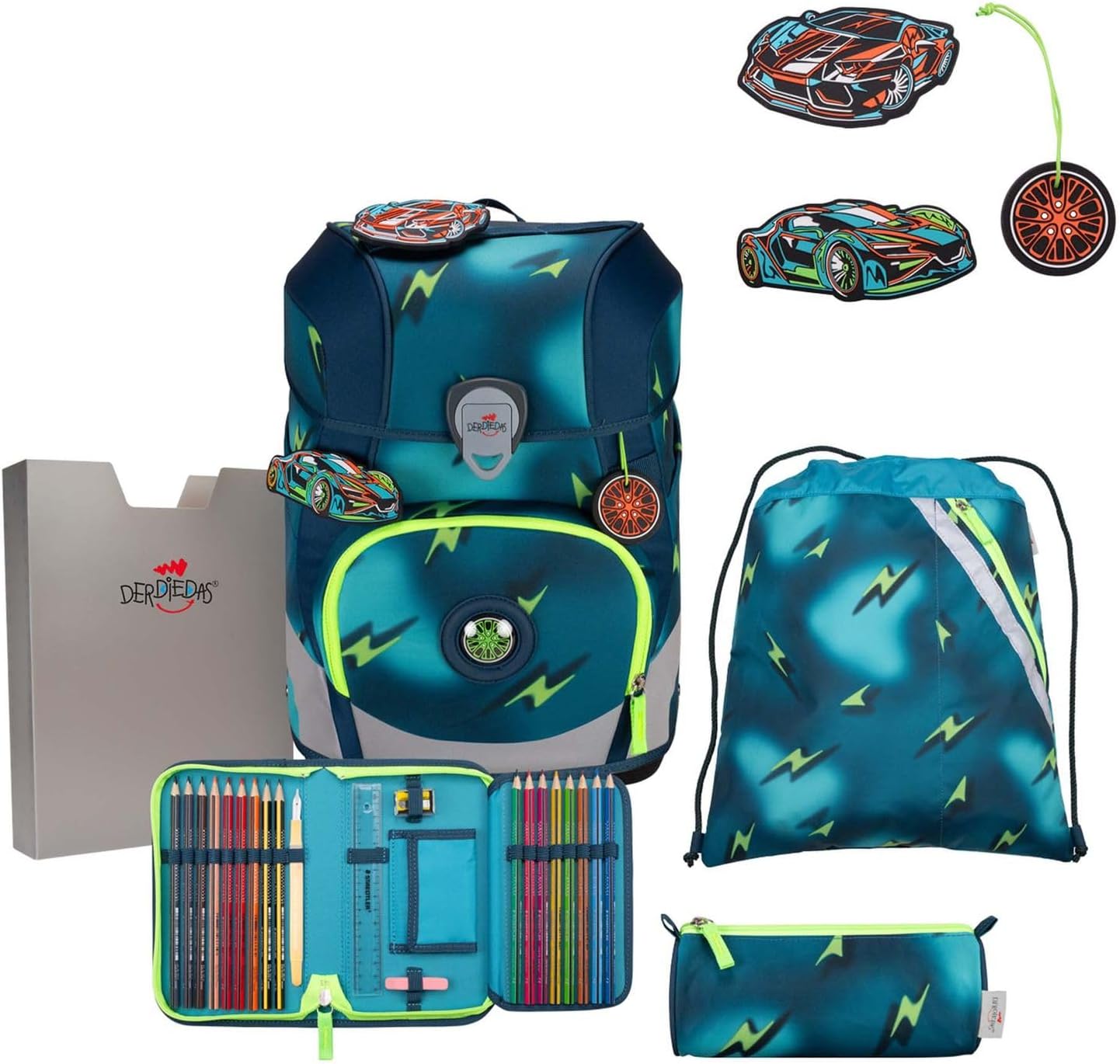 DerDieDas ErgoFlex Tiny School Bag Set 5 Pieces Magic Light