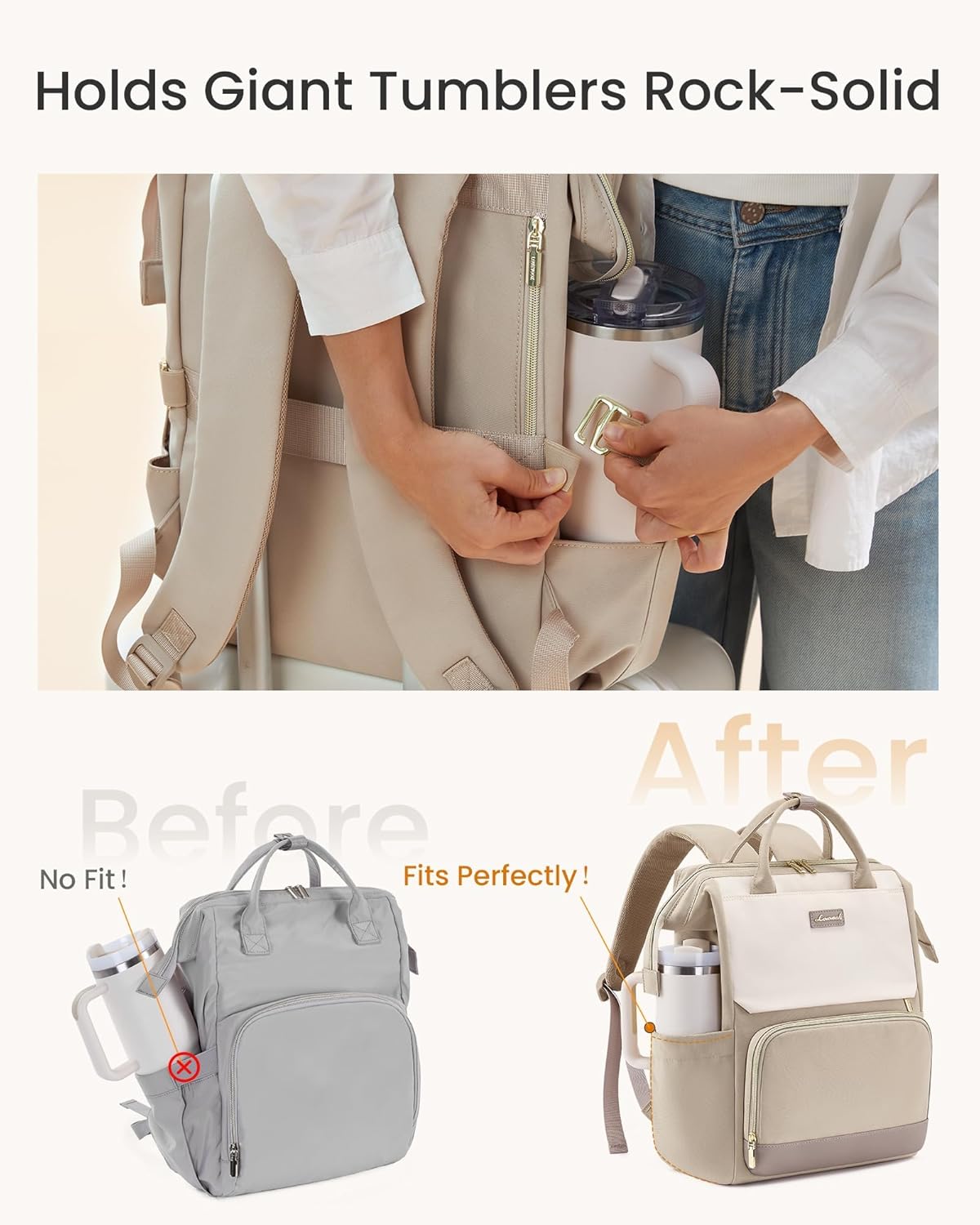 LOVEVOOK Backpack Women's 15.6 Inch Laptop School Backpack Teenager Girls School Bag Elegant Travel Backpack Women School Bag City Daypacks Waterproof Work Bag Daypacks for Travel University School – Bild 3