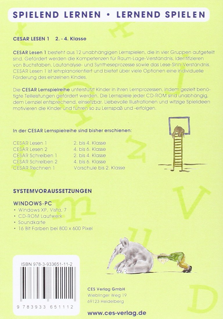 CESAR home Lesen 1: Lernspiele zum Lese-Rechtschreiberwerb: Lernsoftware für Grundschulkinder und Kinder mit Lese-Rechtschreibproblemen. 2. bis 4 Klasse. Für Windows XP/Vista/7 – Bild 2