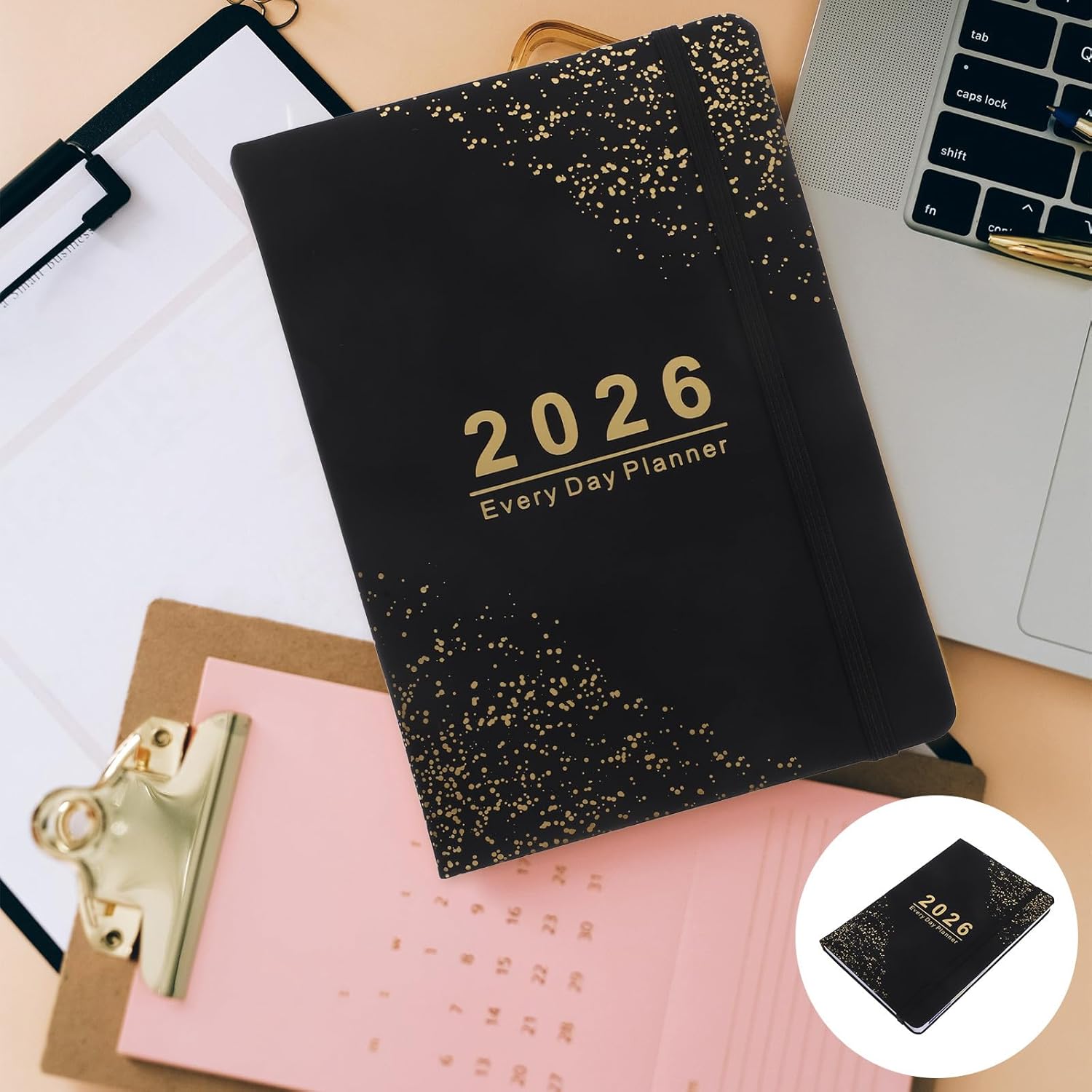 Cabilock Tagesplaner 2026 Hardcover – 365 Tage Planer mit Stundenplan Englisches Layout Kompakter Taschenplaner für Berufstätige Reisetauglich Tintenfestes Papier – Bild 8
