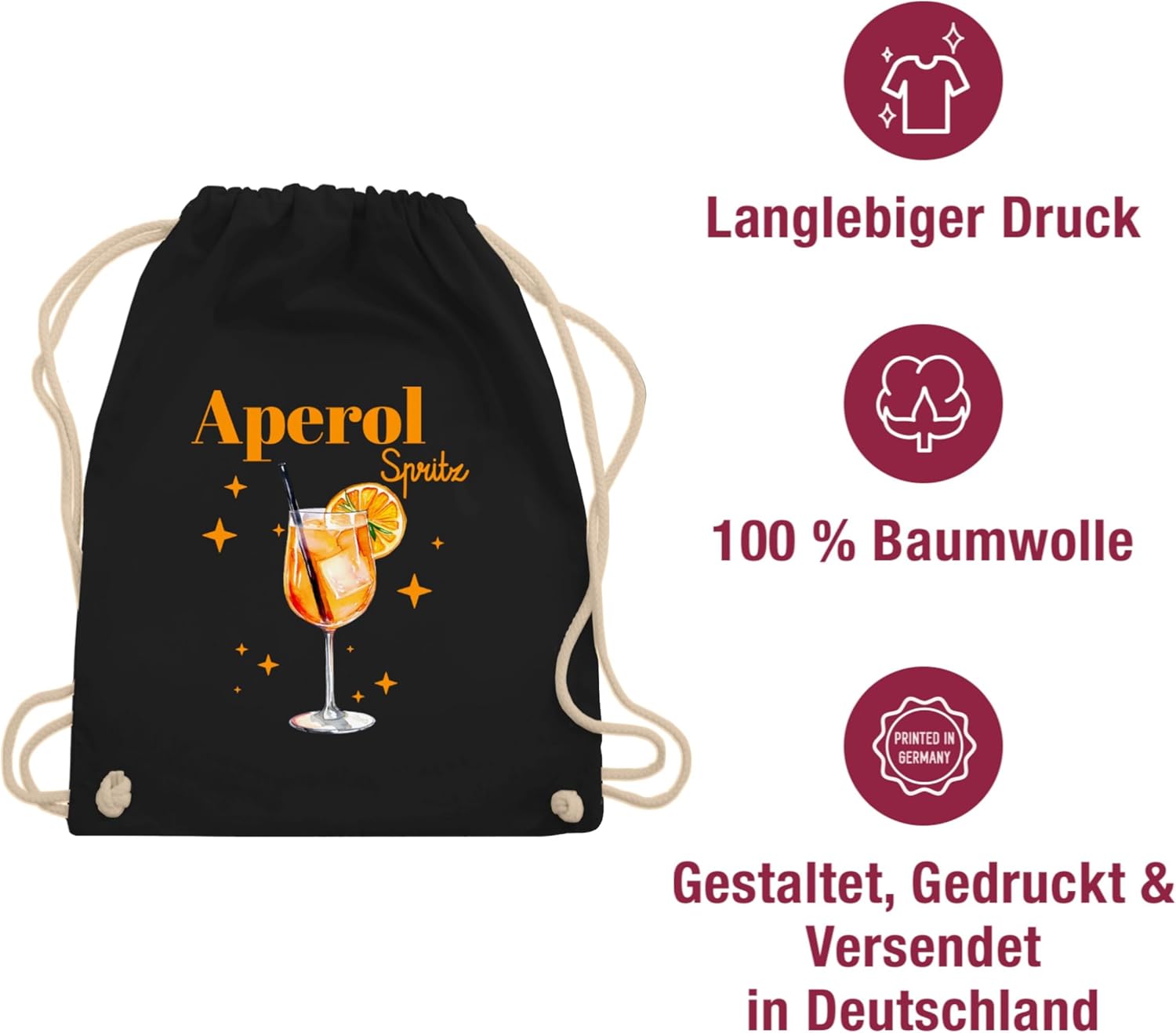 Shirtracer - Gym Bag Backpack - Carnival & Fancy Dress - Bags - Aperol Spray Costume I Aperoli I Aperollin Girlfriend Spritztour – Bild 5