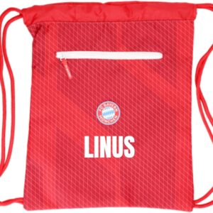 FC Bayern München Children's Gym Bag, Personalised with Name, Red